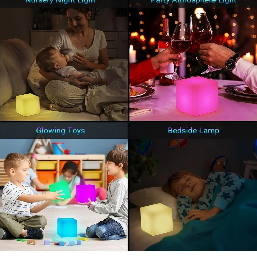 LOFTEK 4-inch LED Cube Lights: RGB 16 Colors Cosmic Cube LED with Remote Control